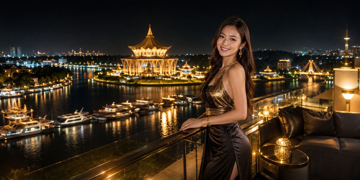 Suasana meja Baccarat kasino dalam talian 4dx dengan tema hiburan Sarawak